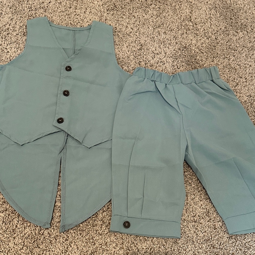 SHEIN Light Blue Ruffled Pants